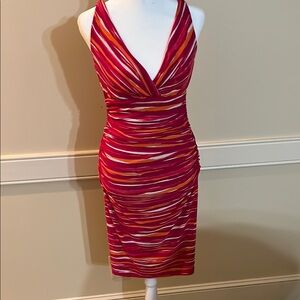 Elegant Multicolor Striped Dress